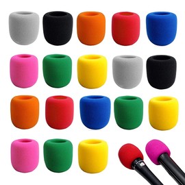 BuxiuGK Pack of 20 Microphone Windbreaks, Colour Thickened Microphone Cover, Universal for KTV Party, Stage Performances, Random Colour
