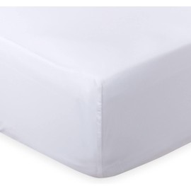 LuxClub King Fitted Sheet Bedding with 45cm Depth, Extra Deep Soft Microfiber Fabric, Ease Care, Soft & Comfortable, Fade Resistant - White, King