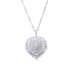 White Gold Set Rhodium Plated with Cubic Zirconia Heart Pendant