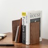 Muso Wood Handmade Walnut Book Ends, Non-Skid Bookends for Shelves,