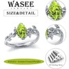 Wasee Natural Moss Agate Ring And Pear Shaped Birthstone Ring