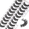 Ahrikiss Russian Strip Lashes Faux Mink Lashes D Curl False Eyelashes Fluffy 10 Pairs Pack (D03)