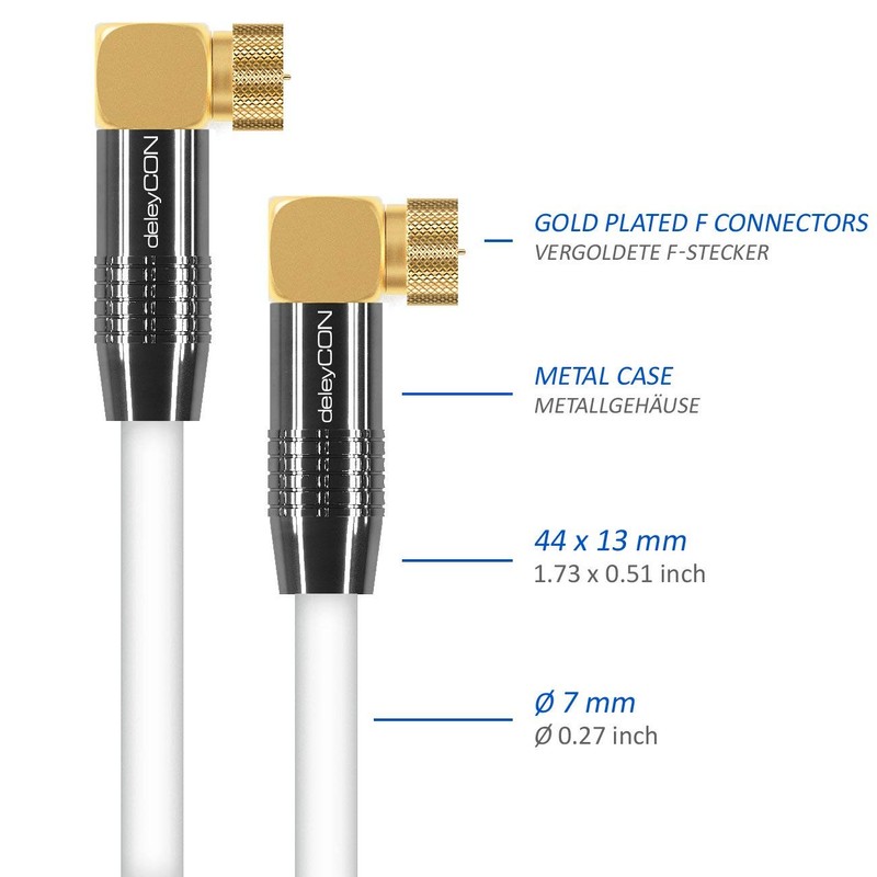DeleyCON SAT Antenna Cable 2 x 90°