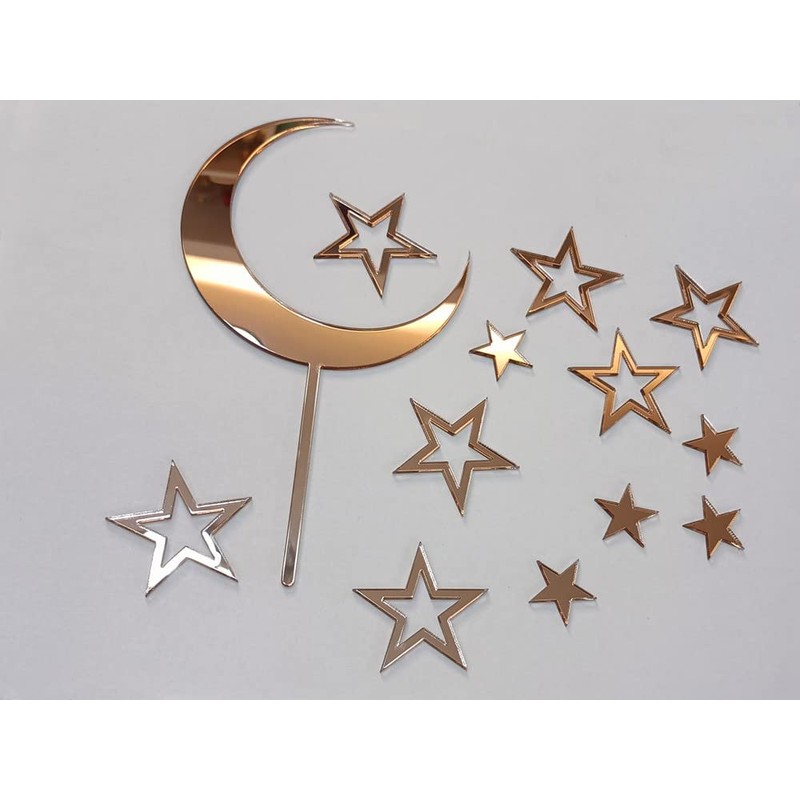 Juego de 15 decoraciones de acrílico para tartas de luna
