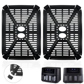 GWBSXM Air fryer Grill Pan for Holstein Housewares 8.4QT Dual Basket Digital Air Fryer, 8.5×6.1 IN Air Fryer Replacement Parts Grill Plate Crisper Plate Accessories Tray Rack