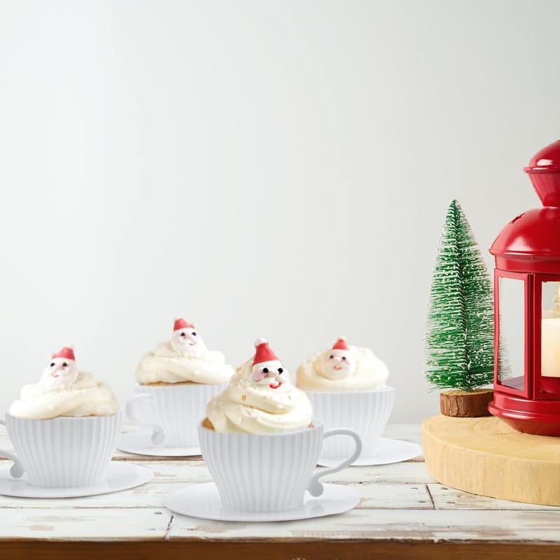 Silicone Muffin Cups for Baking, 24 Pcs Teacup Cupcake Liners,