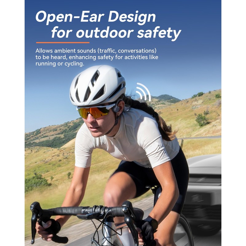 Voistek Bone Conduction Headphones Wireless Bluetooth, Open Ear Adjustable Bone