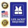 Life Jacket Required Sign, 10x14 Inches, 55 mil Thick HDPS