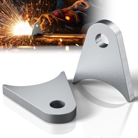 Dabolang 2 Pcs Weld on Tabs with 1/2" Holes,Steel Gussets Weld On,Universal Weld on Shock Mount,Weld on Lights Tabs,Weld on Tabs Axle Bracket,Radius Chassis Weld Tabs for Weld On- 1/5" Thick