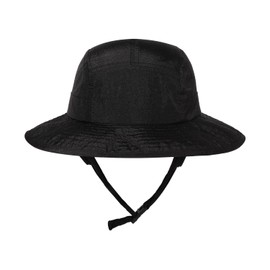Clakllie Quick Drying Surf Bucket Cap with Chin Strap Outdoor Fishing Sun Hat UPF 50+ Boonie Beach Caps,Black