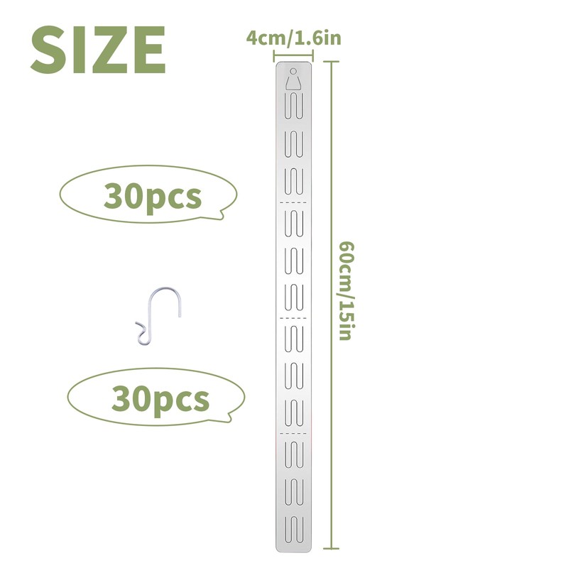 JINGHANGER Pack of 30 Hanging Strips Plastic Merchandise Show Stripes