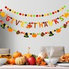 Doumeny 3Pcs Give Thanks Felt Ball Banner Fall Thanksgiving Felt