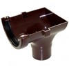 FLOPLAST 112mm Half Round Gutter Stop End Outlet - Brown
