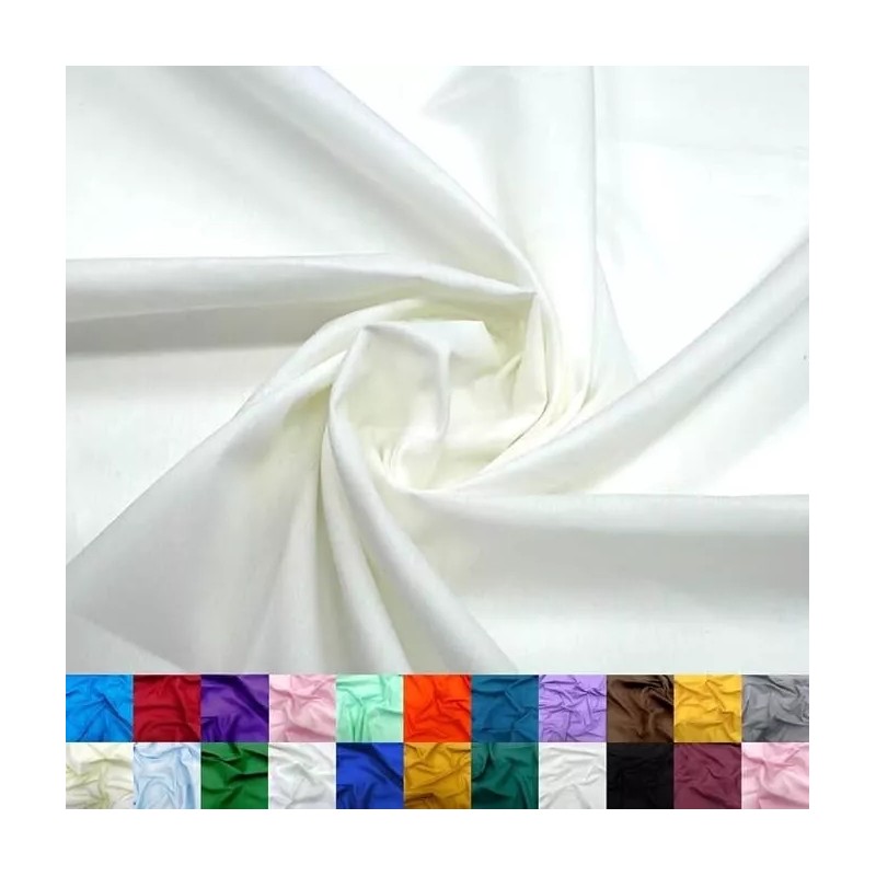 Unbranded Ivory Broadcloth Poly Cotton Fabric by The Yard