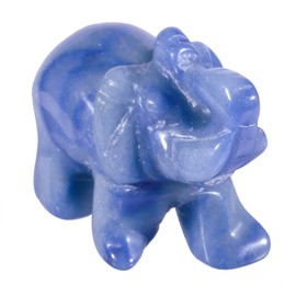 KYEYGWO Blue Aventurine Crystal Elephant Carved Gemstone Lucky Elephant Ornaments Healing Crystal Figurines Statues for Decoration 1.5 Inches