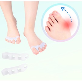 3 pairs of gel toe stretchers, soft gel toe separators, for bunion correction, correction for all toes, hammer toe correctors.
