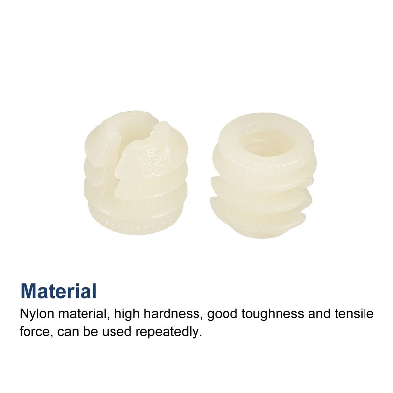 HARFINGTON Furniture Plastic Pre-Inserted Nuts, 11mmx10.5mm 80pcs Hinge Dowel Inserts