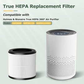 HAPF360 Type J Replacement Filter Compatible with Holmes True HEPA 360 Air Purifier HAP360W and Bionaire True HEPA 360° Air Puri-fier, 2 Pack