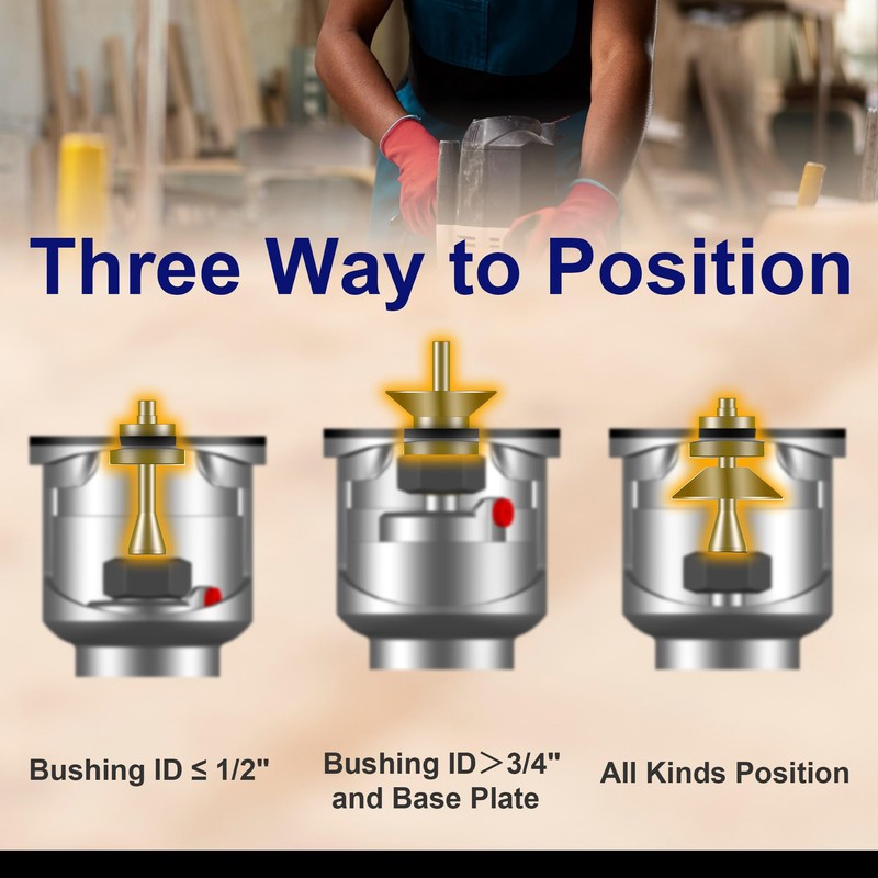 BOZXYE 13 Pcs Brass Router Template Bushing Guide Set with