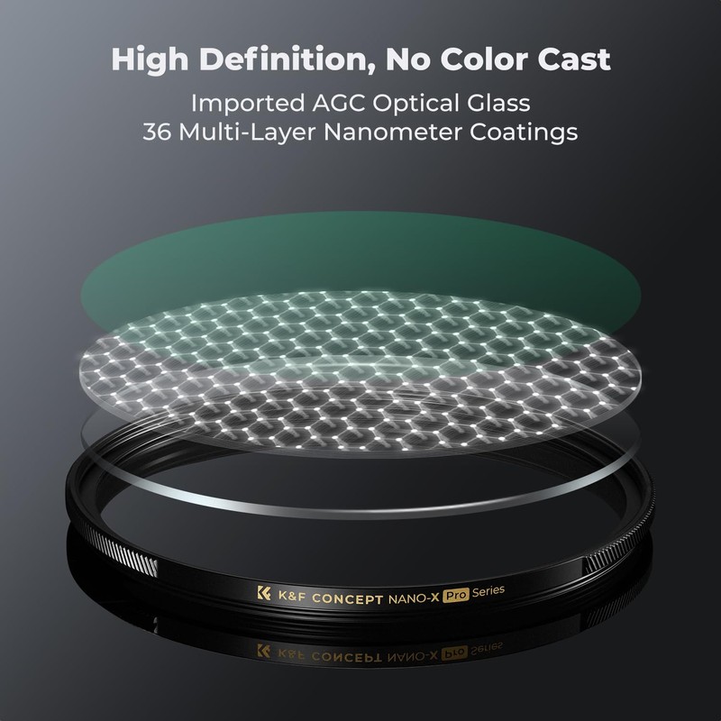 K&F Concept 77mm Black Diffusion 1/4 Filter Mist Cinematic Effect