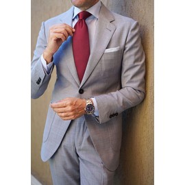 HISDERN Mens Ties Burgundy Ties for Men Red Necktie with Pocket Square Set Formal Satin Silk Solid Maroon Tie Handkerchiefs Classic Wedding Plain Neck Tie Set