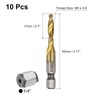 sourcing map 10pcs Combination Drill and Tap Bits Metric M5
