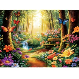 500 Piece Jigsaw Puzzle for Adults, Forest Butterfly Jigsaw Puzzle 500 Piece Forest Jigsaw Puzzles for Adult Butterfly Puzzles for Adults - Challenging Family Activity Gift 20.5 x 15 Inch