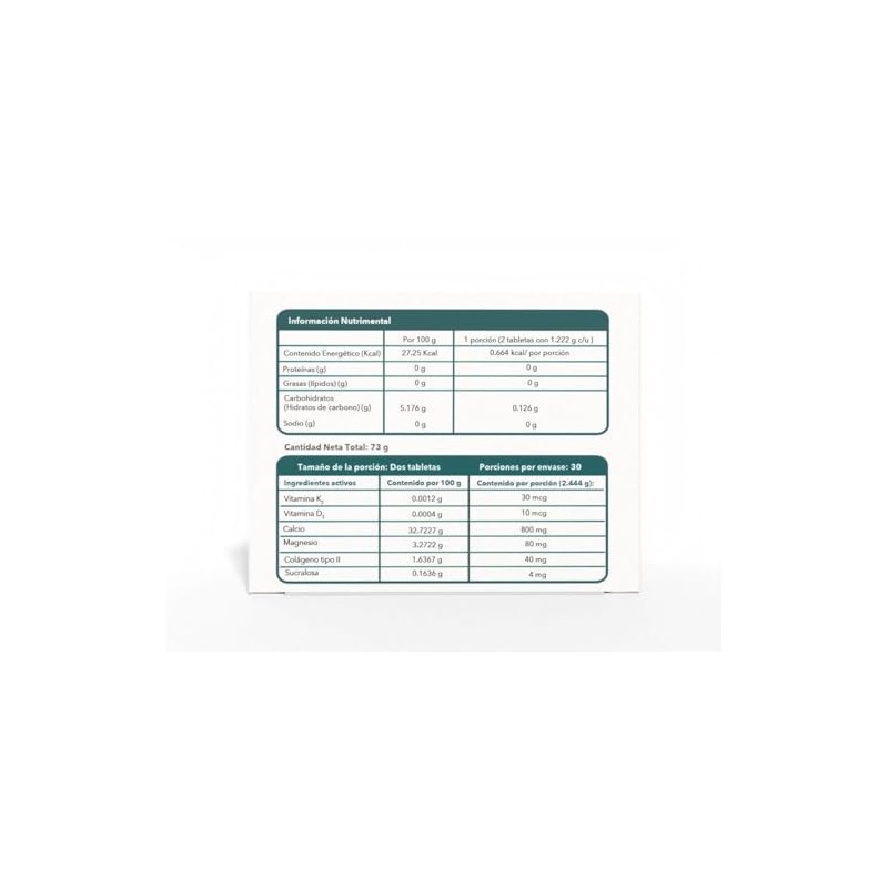 Suplemento Alimenticio con Colageno II, Vitaminas y Minerales, 60 Tabletas