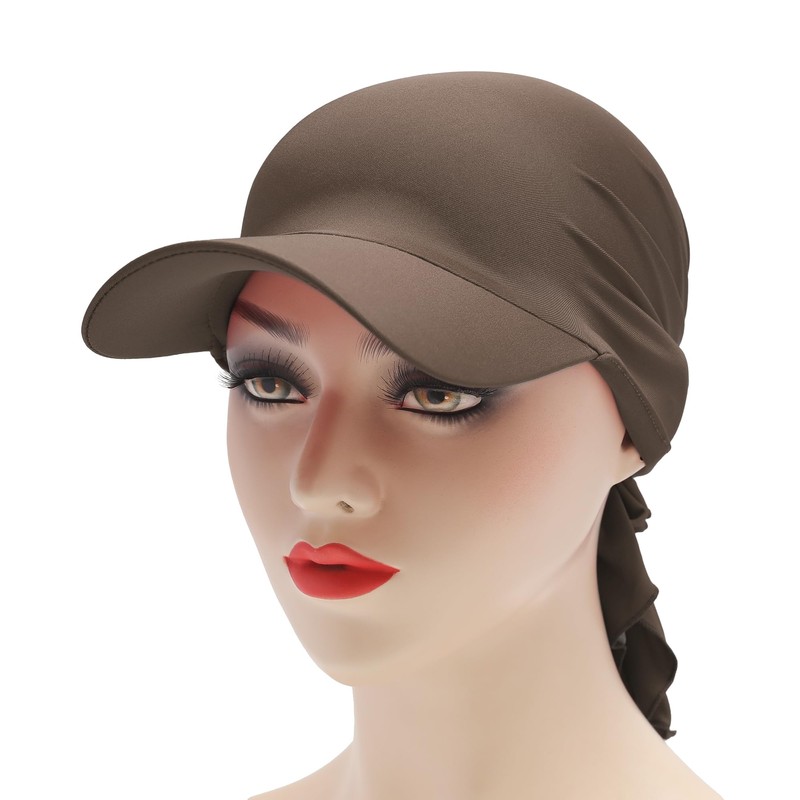 ZLYC Women's Summer Chemo Headwear Brim Visor Hat Beanie Hat,