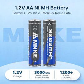 VENNERLI AA 3000mAh Rechargeable Nickel-Metal Hydride Batteries 1.2V Low Self-Discharge 1200+ Charge Cycles Suitable for Microphones, Toys, Gamepads, Keyboards (4 Pack)