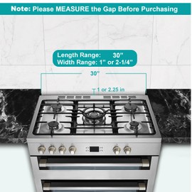 30" Stove Gap Filler, Slide-in Range Rear Filler Kit - Stainless Steel Backsplash for Stove, Easy to Install Backsplash Behind Stove Between Stove Range and Wall for Most Brand Kitchen Stoves