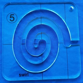 HONEYSEW Free Motion Quilting Template Series 5 with Quilting Frame for Domestic Sewing Machine Ruler (Swirl Template)