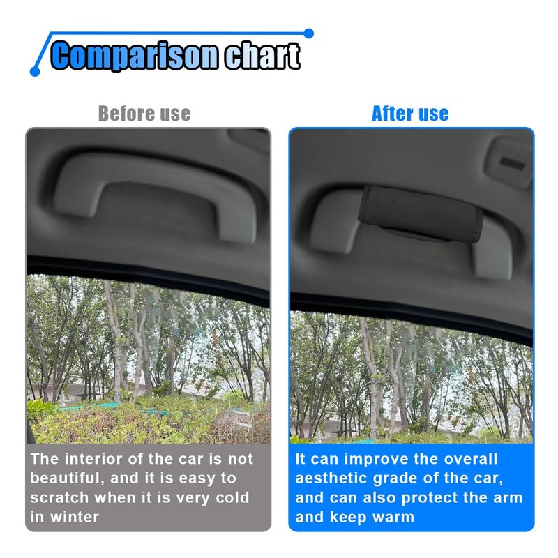 LAINLOY 2PCS Car Grab Handle Cover, Soft Plush Car Grip