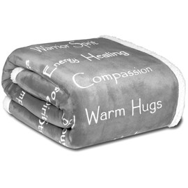 WOLF CREEK BLANKET - Compassion Blanket (Brand)- Strength Courage Super Soft Warm Hugs, Get Well Gift Blanket Plush Healing Thoughts Positive Energy Love & Hope (Gray, 50 x 65 Sherpa)