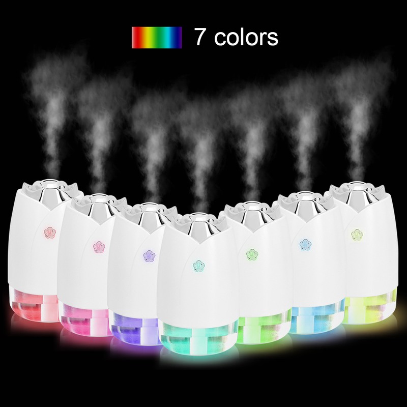 USB Car Air Humidifier Atomizer LED Night Light Fog Purifier