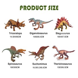 Set of 6 Dinosaur Set, Children's Realistic Dinos Toy, Dinosaur Figures Children, for Boys Girls from 3 Years for Playing and Learning (B)