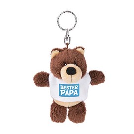 NICI 44707 Key Ring Bear with T-Shirt Bester Papa 10 cm Brown