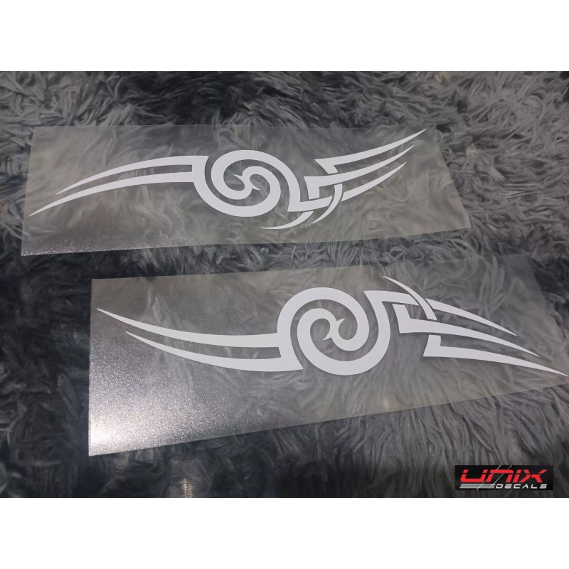 Unbranded Helmet Tribal Decals 2pcs - White