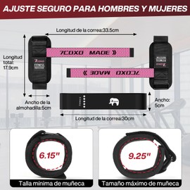 Straps para Gym, Correas de Muñeca Antideslizantes, Agarres para Gym Ajustable, Banda De Resistencia, para Levantamiento de Pesas, Culturismo, Entrenamiento de Fuerza 33.5 cm