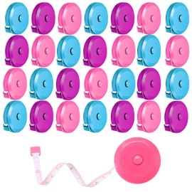 Cinta métrica corporal, paquete de 30 cintas métricas retráctiles, cinta métrica de costura suave para tela de sastrería, manualidades, pérdida de peso, cinta métrica negra de doble cara (colorida)