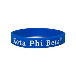 Zeta Phi Beta Silicone Bracelet, Medium, Blue / White