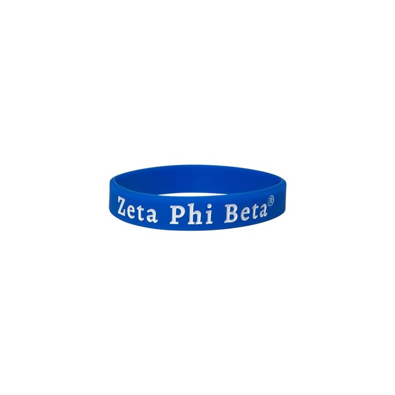 Zeta Phi Beta Silicone Bracelet, Medium, Blue / White