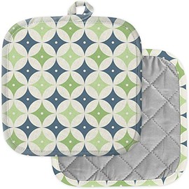 [Pack of 2] Pot Holders for Kitchen, Washable Heat Resistant Pot Holders, Hot Pads, Trivet for Cooking and Baking (Mid Century Modern 1950S Style)