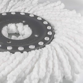 3 Pack Premium Replacement Mop Heads Refill for 360° Rotating Round Spin Magic Mop Microfibre （White）