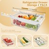 SNSLXH 2 Pack Refrigerator Drawer Organizer, Pull Out Shelf Storage