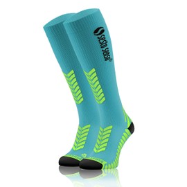 sesto senso Alte Calze a Compressione Calzettoni Sportive Donna Uomo per Sport, Single Pack - Turquoise