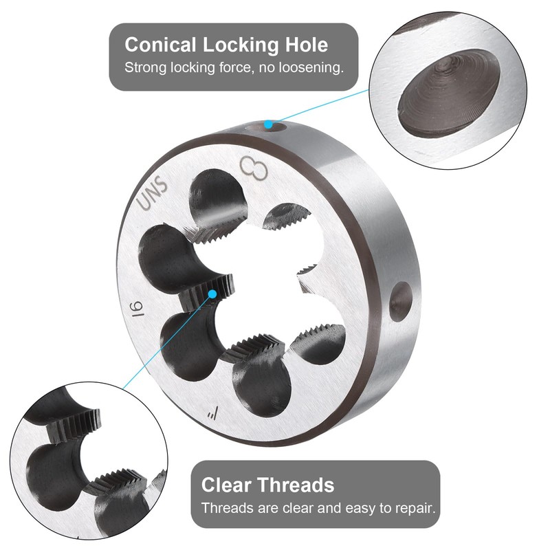sourcing map Round Threading Die 1-16 UNS Thread Right Hand