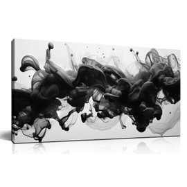 SKYRISE Abstract Wall Art for Living Room, Black and White Canvas Art Wall-Decor for Home Bedroom Office, Contemporary Ink and Wash Decorative-Picture Printed Artwork, Size 40x20 Inches