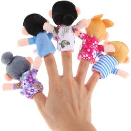 6 Piece Mini Grandparents, Finger Puppet Set,Cloth Velvet Puppets,6 People Family Members Finger Puppets Porps Set, Story Time,Party Favors for Birthday Gifts,Puppet Theaters