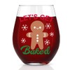 WUUCKOO Let's Get Baked Stemless Wine Glass With Fun Christmas